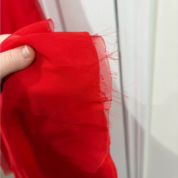 Red Embellished Ruched Long Prom Gown - Picture 4 of 5